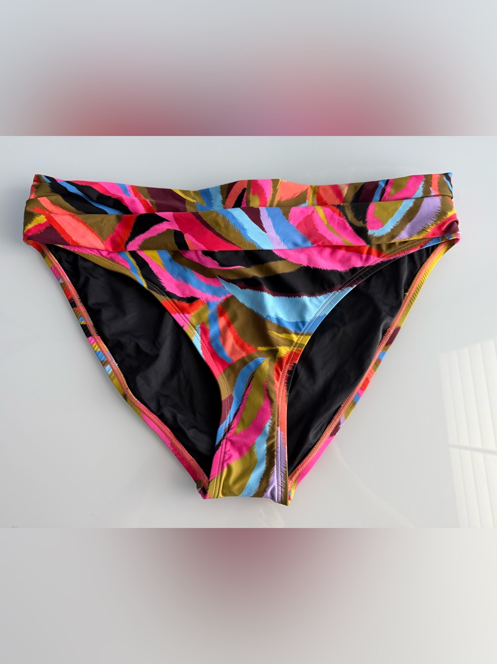 La Blanca Women's Tropic Waves Shirred-Band Hipster Bikini Bottoms Size 14